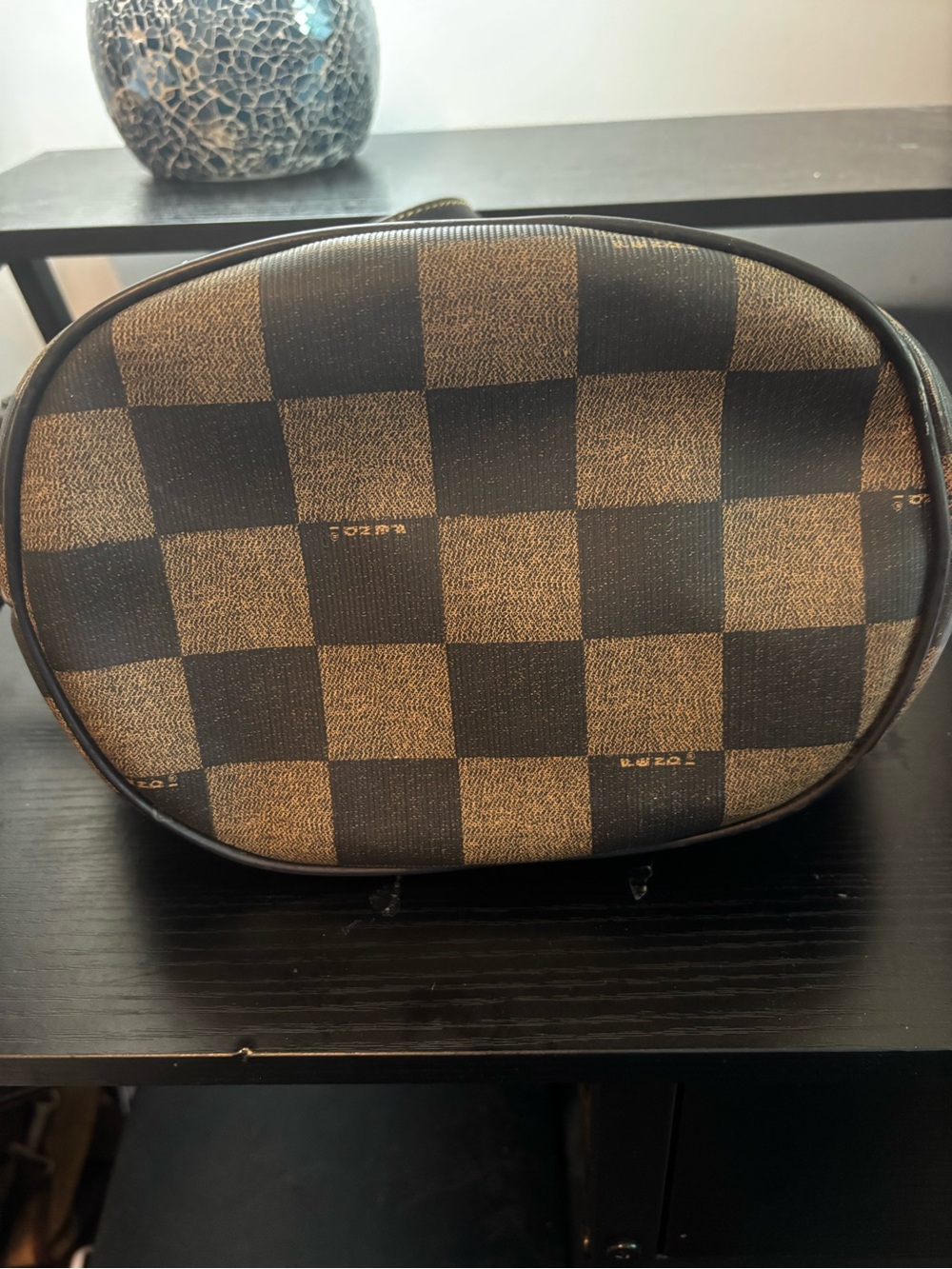 RARE Archival Vintage 80s Fendi Check Bucket Bag Authentic Pequin Scacchi Print! - Picture 13 of 14